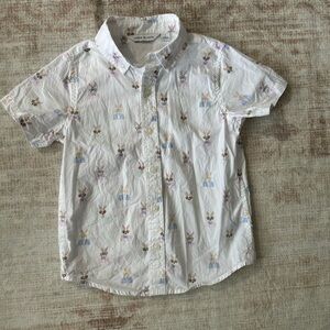 Kids White Printed Shirt
